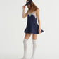 BOUNCY HEM MINI DRESS (NAVY)