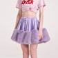 SATIN FUR MINI SKIRT (PURPLE)