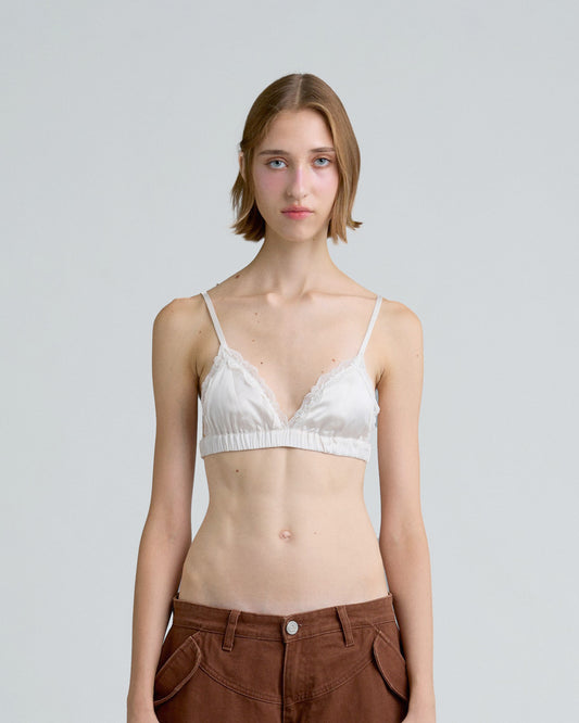 SATIN BRA (OFF WHITE)