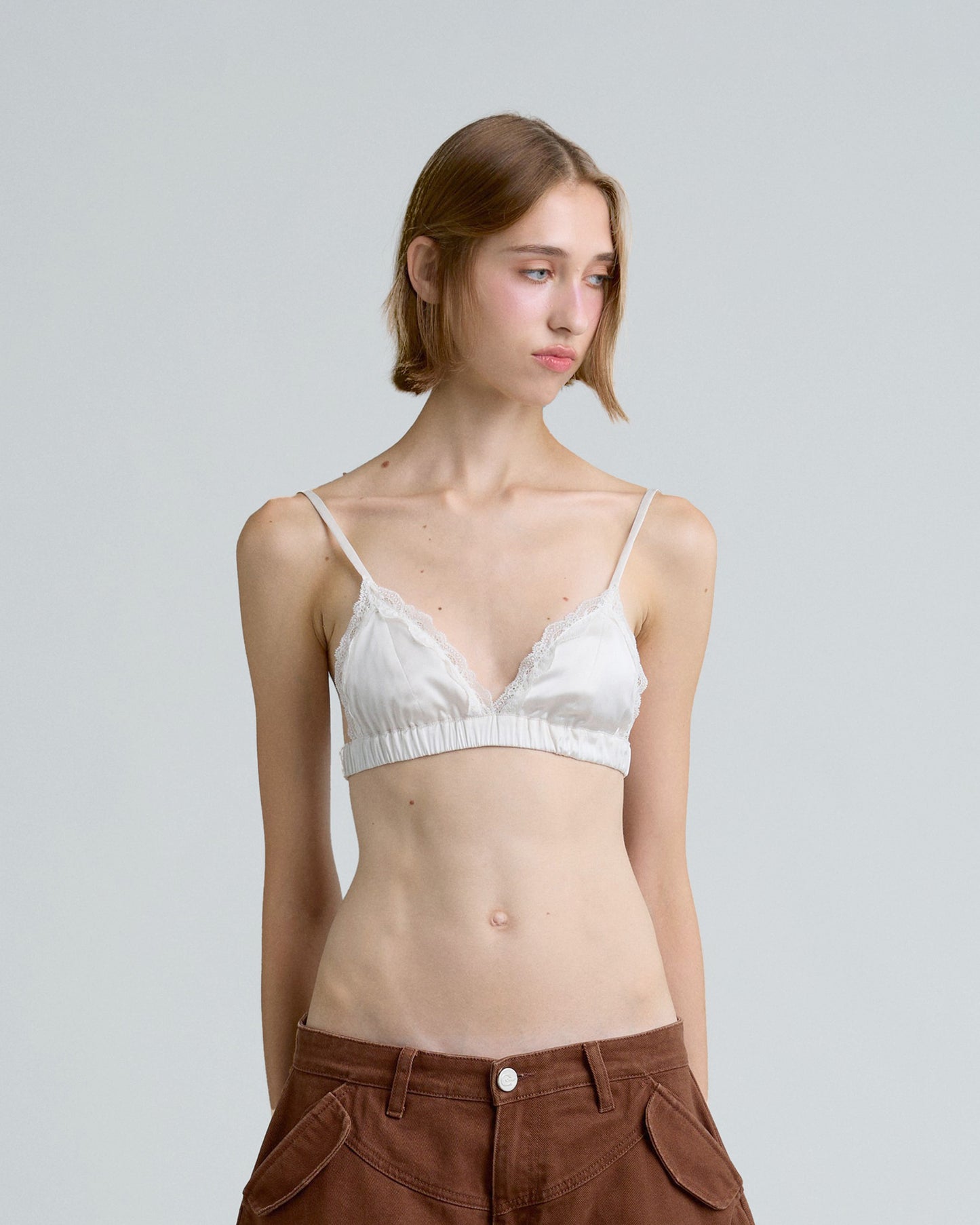 SATIN BRA (OFF WHITE)