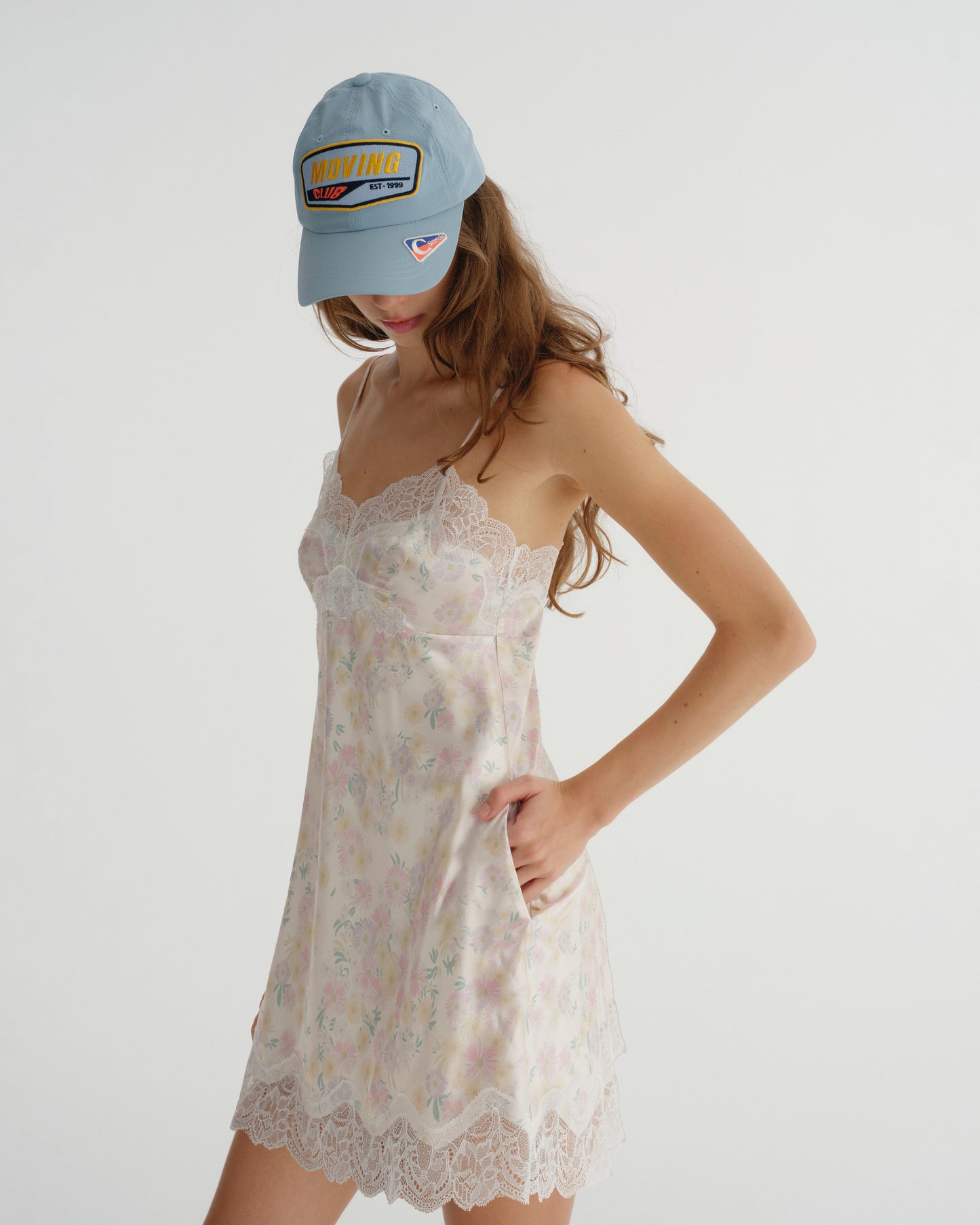 SATIN C FLOWER PRINT DRESS (YELLOW)
