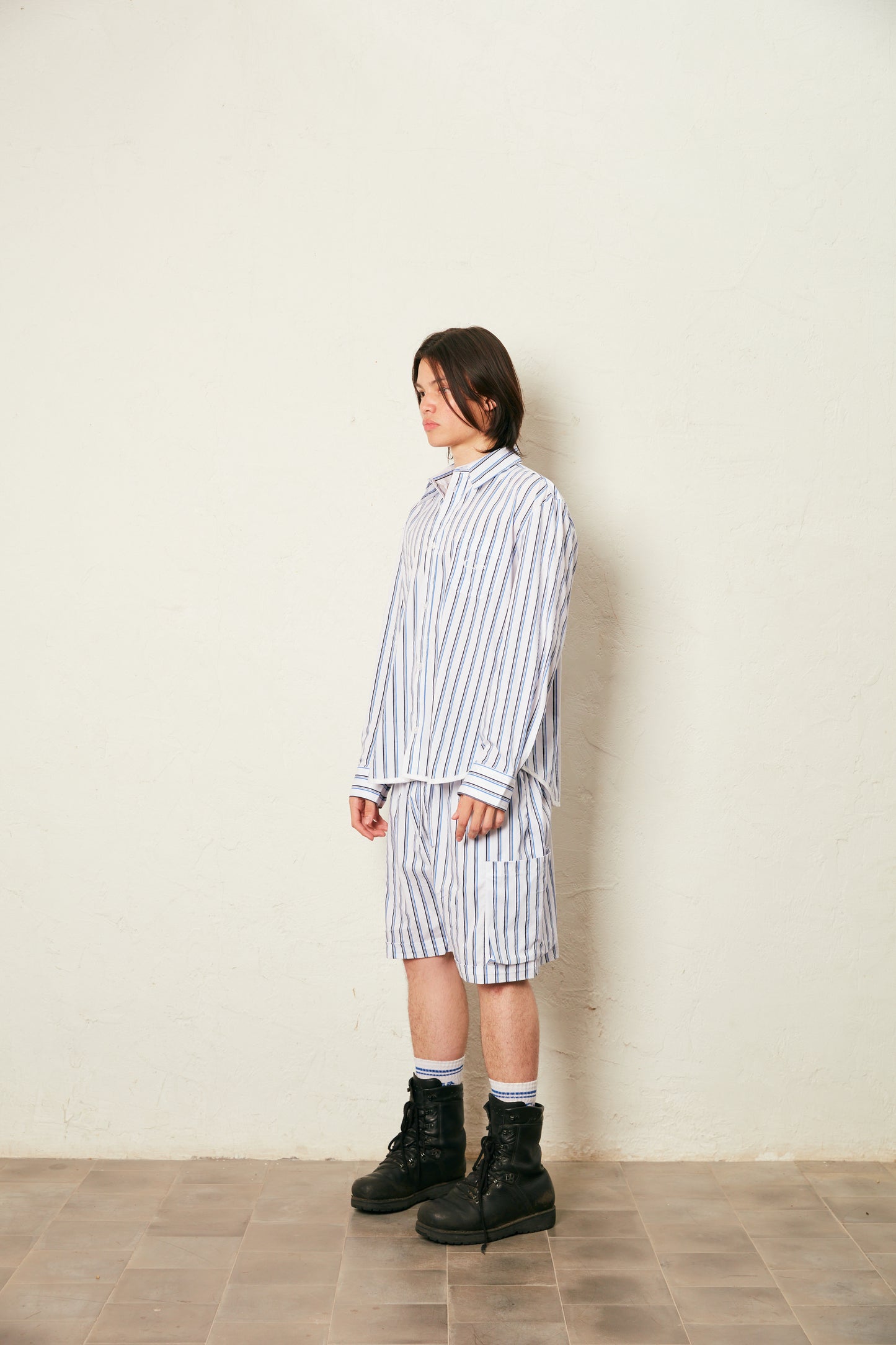 PJ SHIRT STRIPE WHITE/BLUE