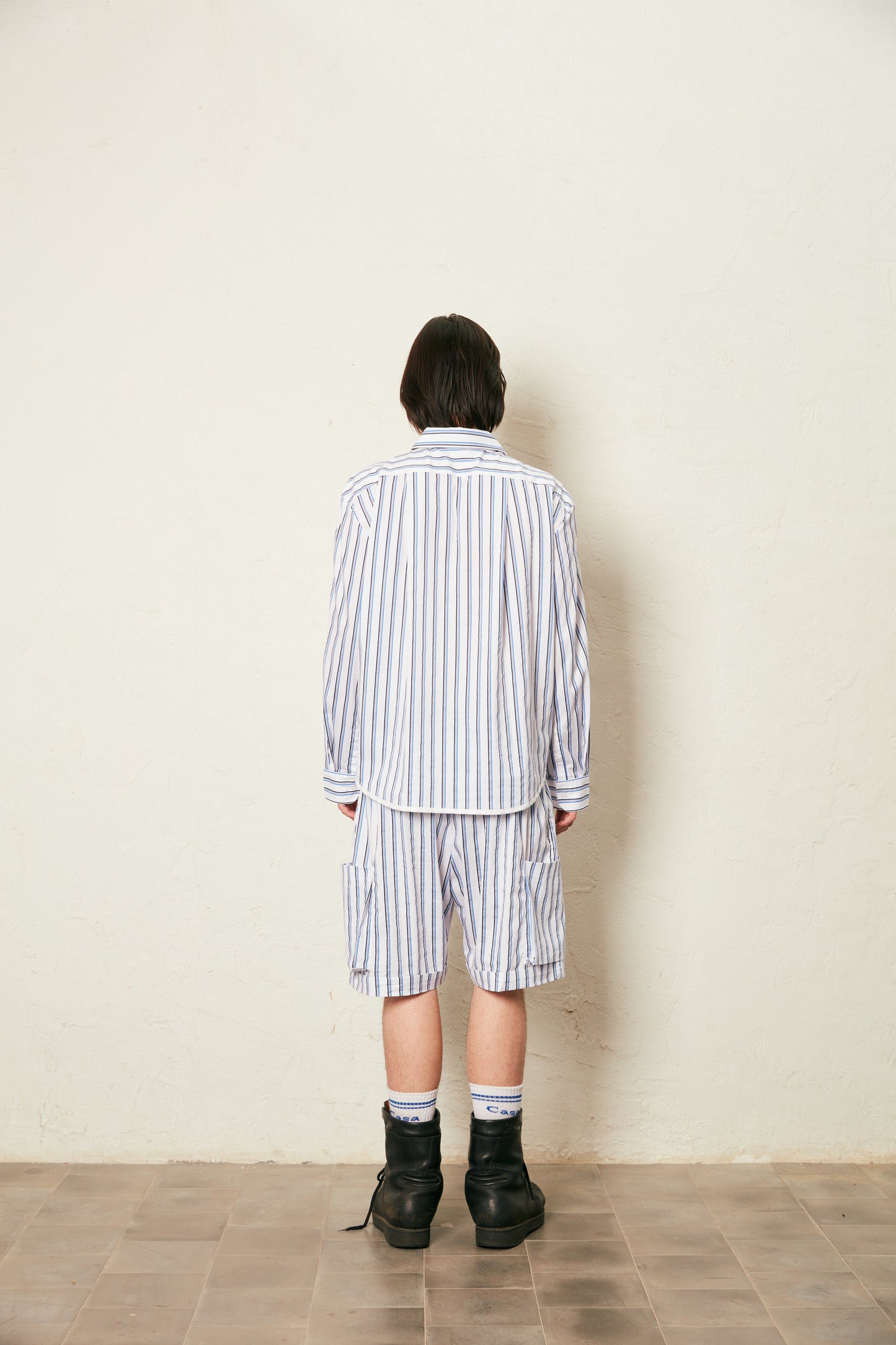 PJ SHIRT STRIPE WHITE/BLUE
