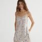 SATIN C FLOWER PRINT DRESS (BLUE)