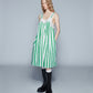 SHORT SLIP DRESS (STRIPE GREEN)
