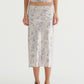 SATIN C FLOWER PRINT SKIRT (BLUE)