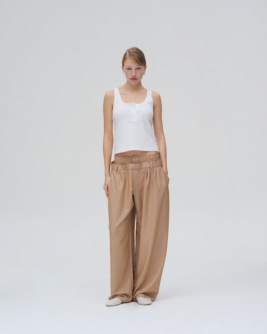 TAILORED PANTS (BROWN)
