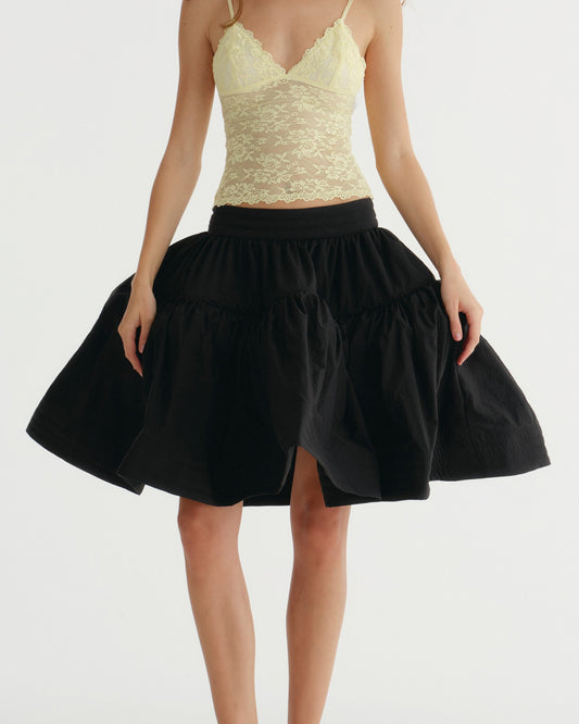 VOLUME SKIRT NYLON (BLACK)