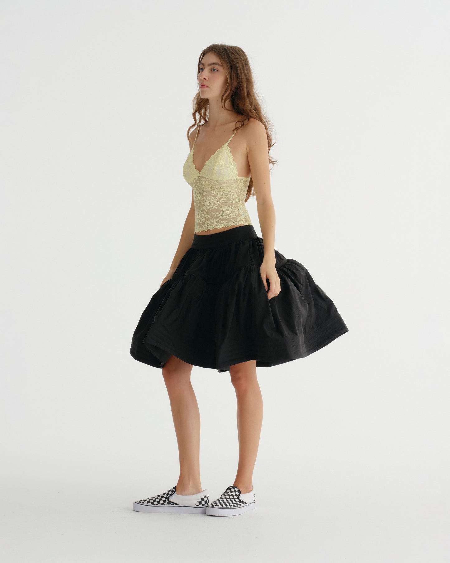 VOLUME SKIRT NYLON (BLACK)