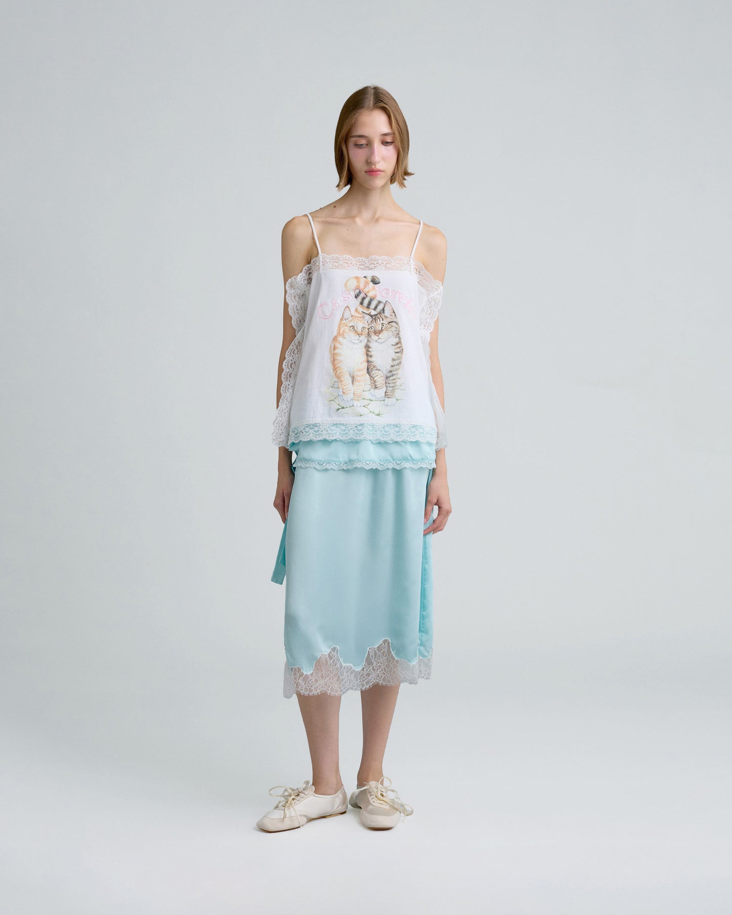 MIDI SATIN SKIRT (MINT)