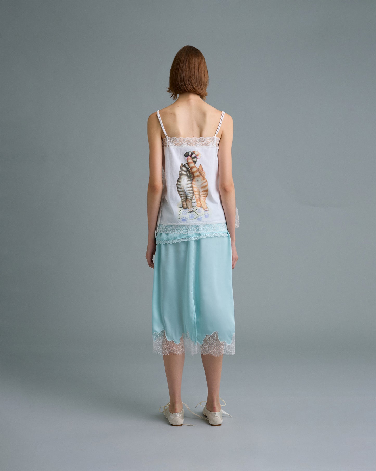 MIDI SATIN SKIRT (MINT)