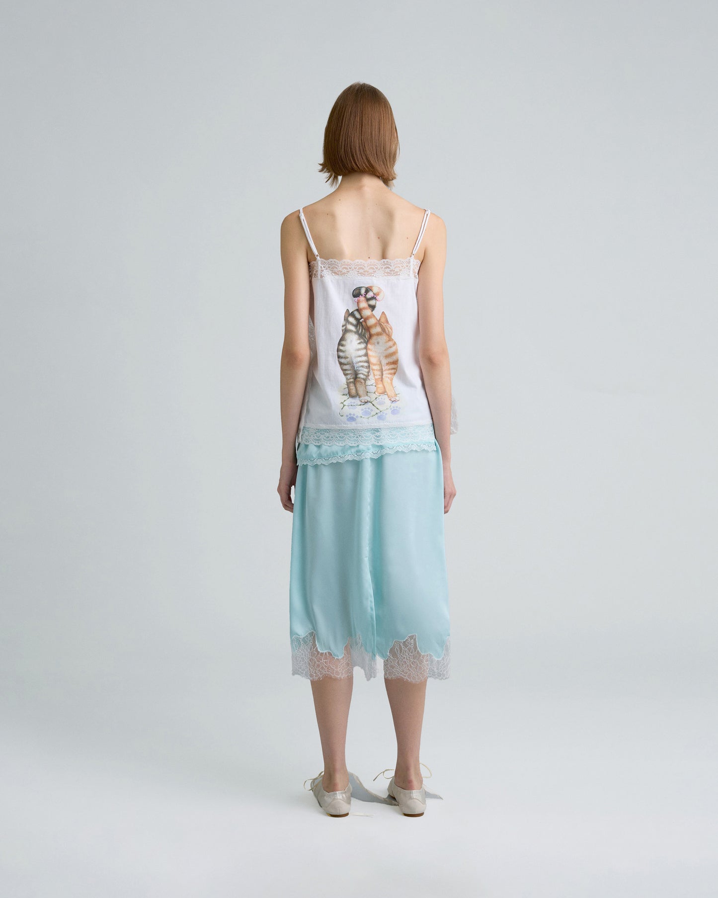 MIDI SATIN SKIRT (MINT)