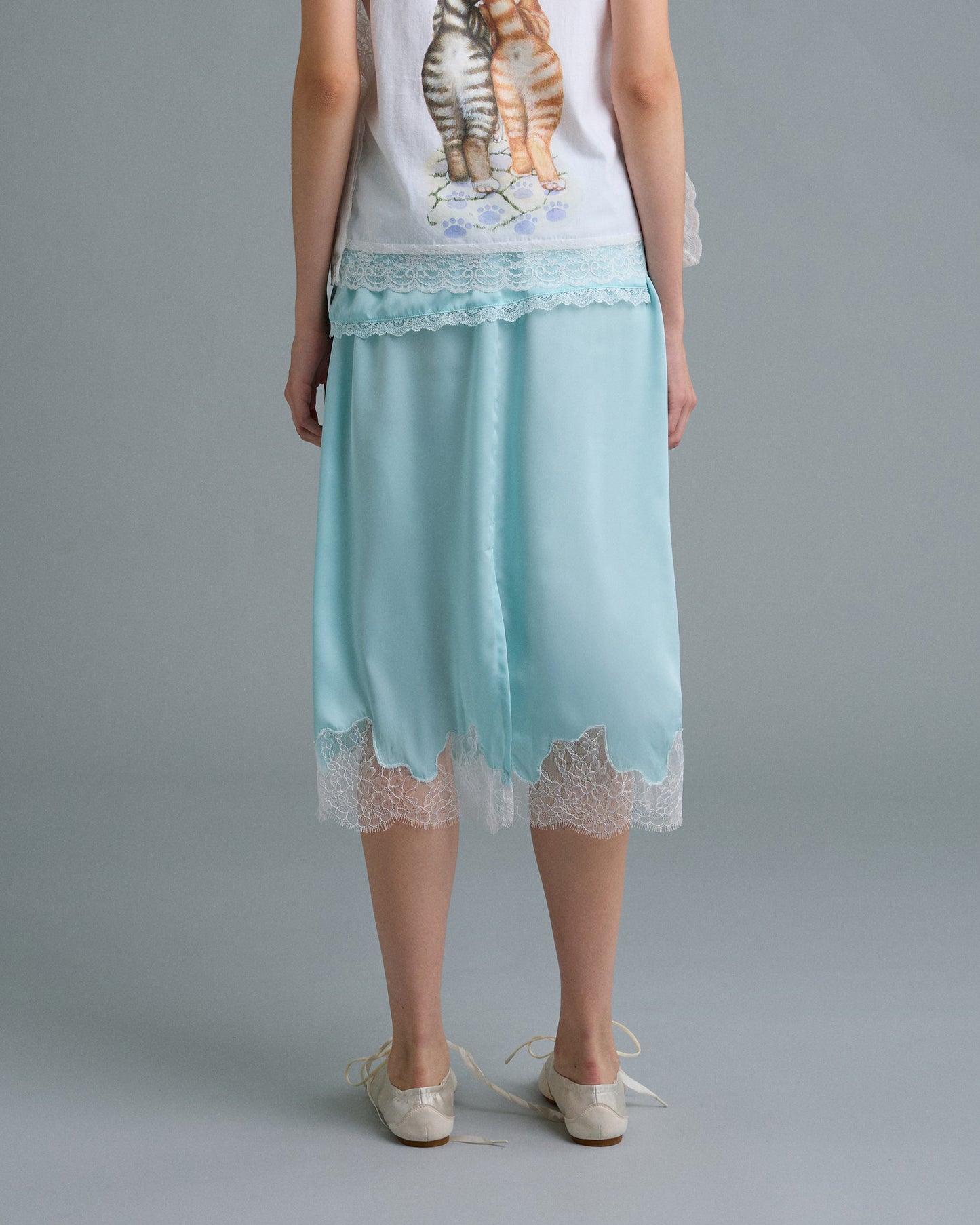 MIDI SATIN SKIRT (MINT)