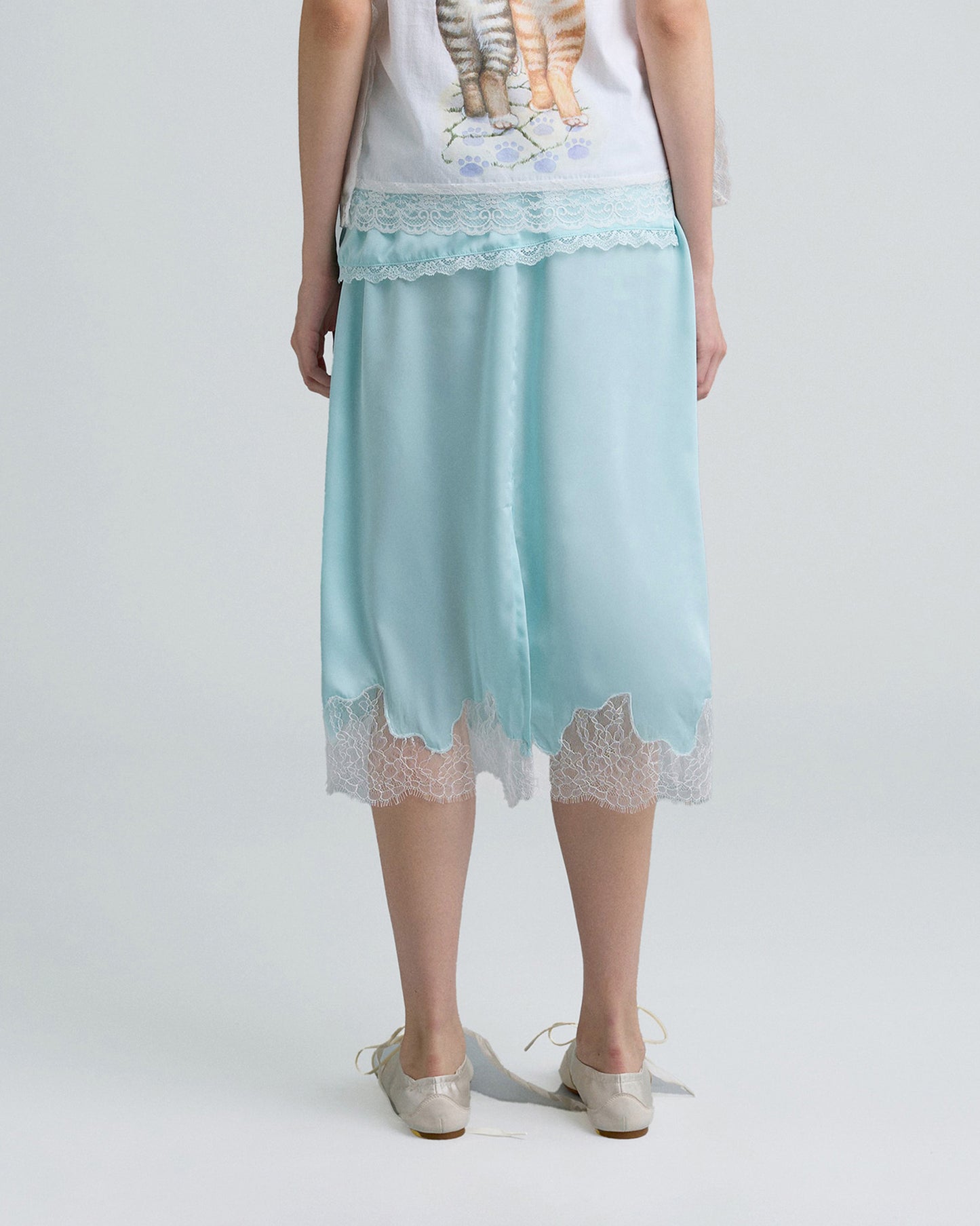 MIDI SATIN SKIRT (MINT)