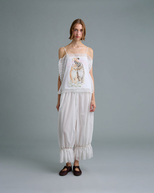 AIRY LACE HEM PANTS