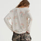 V NECK FLORAL TOP (CREAM)