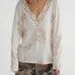 V NECK FLORAL TOP (CREAM)