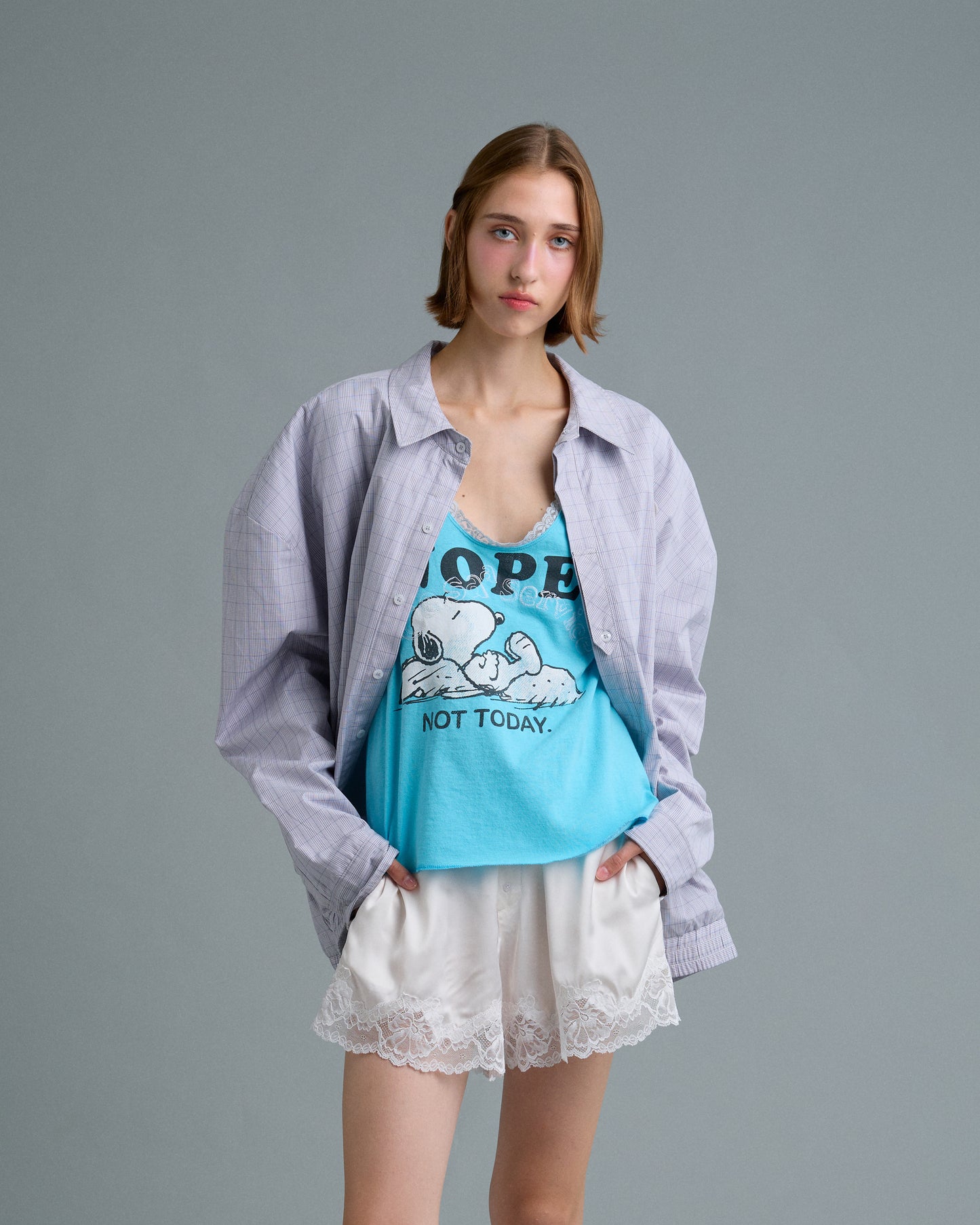 GINGHAM JACKET (GRAY)