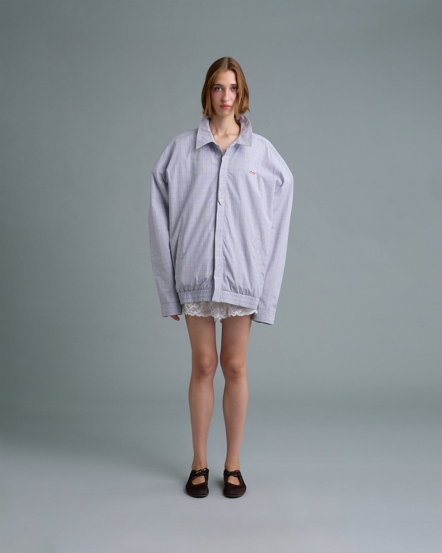 GINGHAM JACKET (GRAY)