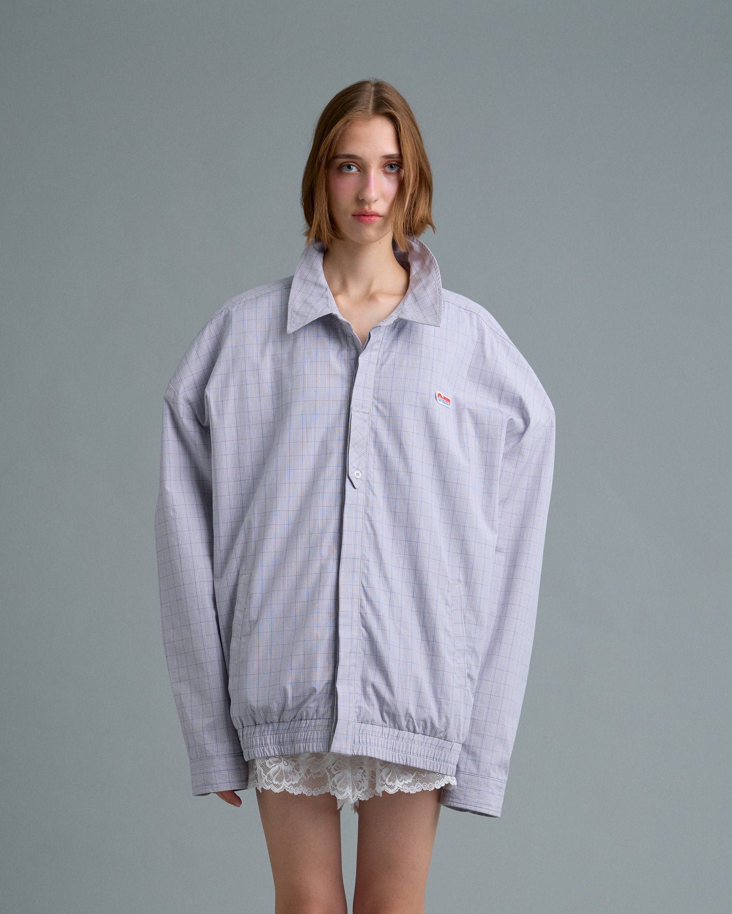 GINGHAM JACKET (GRAY)