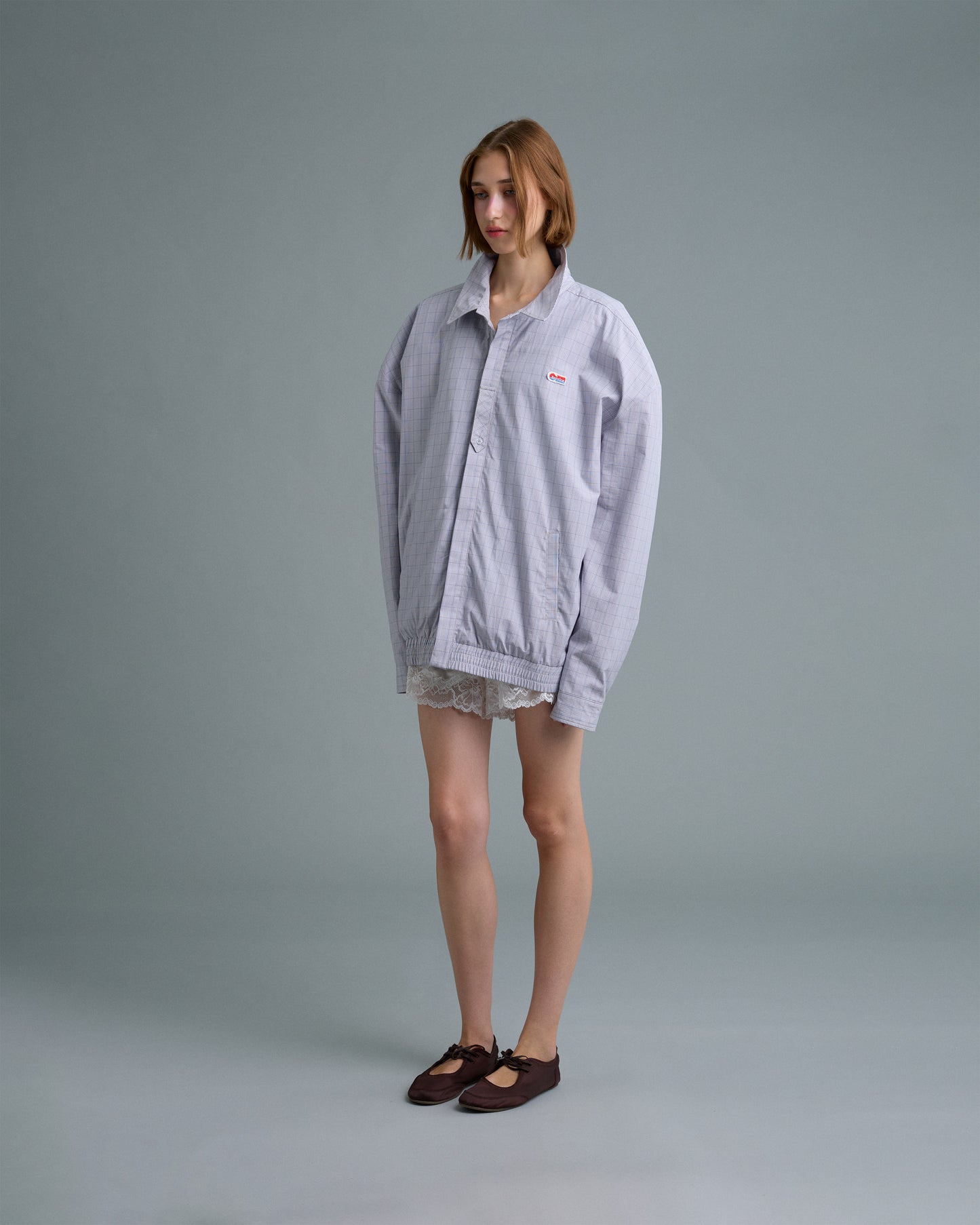 GINGHAM JACKET (GRAY)