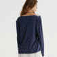 V NECK FLORAL TOP (NAVY)