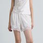 C LACE TRIMMED SATIN SHORTS (OFF WHITE)