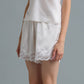 C LACE TRIMMED SATIN SHORTS (OFF WHITE)