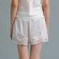 C LACE TRIMMED SATIN SHORTS (OFF WHITE)