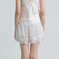 C LACE TRIMMED SATIN SHORTS (OFF WHITE)