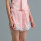 C LACE TRIMMED SATIN SHORTS (PEACH)