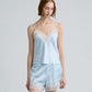 C LACE TRIMMED SATIN CAMISOLE (ฺBLUE)