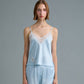 C LACE TRIMMED SATIN CAMISOLE (ฺBLUE)