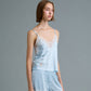 C LACE TRIMMED SATIN CAMISOLE (ฺBLUE)