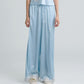 C LACE TRIMMED SATIN PANTS (BLUE)