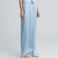 C LACE TRIMMED SATIN PANTS (BLUE)
