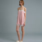 SQUARE SATIN MINI DRESS (PEACH)