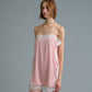 SQUARE SATIN MINI DRESS (PEACH)