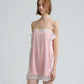 SQUARE SATIN MINI DRESS (PEACH)