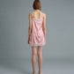 SQUARE SATIN MINI DRESS (PEACH)