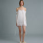 SQUARE SATIN MINI DRESS (OFF WHITE)