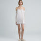 SQUARE SATIN MINI DRESS (OFF WHITE)