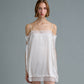 SQUARE SATIN MINI DRESS (OFF WHITE)