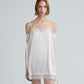 SQUARE SATIN MINI DRESS (OFF WHITE)