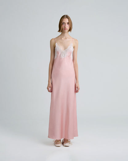 C BELLA SATIN MAXI DRESS (PEACH)