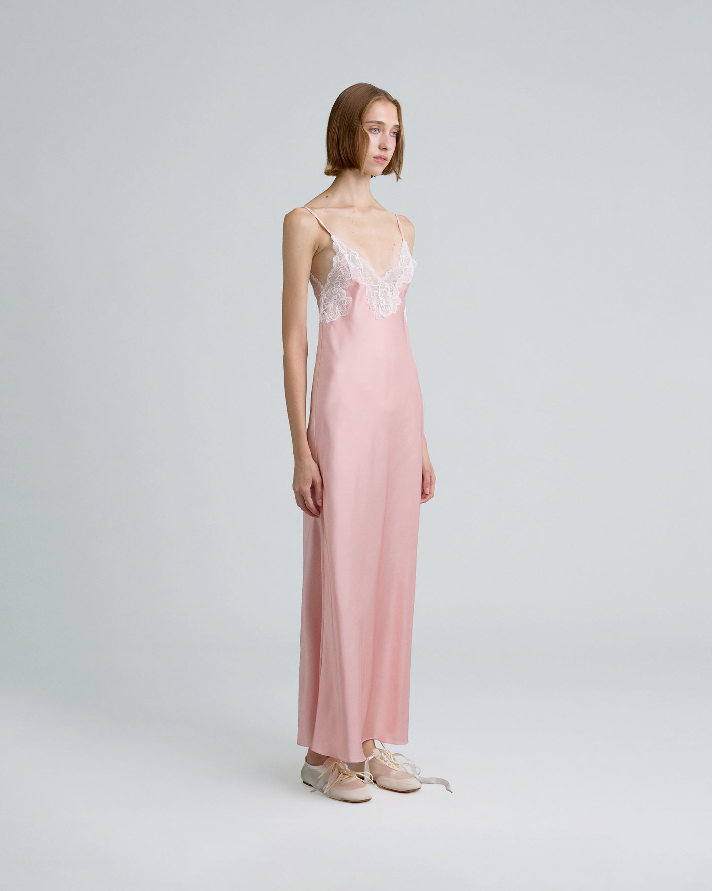 C BELLA SATIN MAXI DRESS (PEACH)