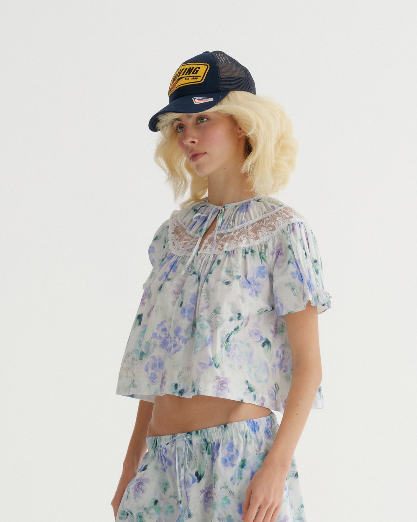 BLUE FLORAL BLOUSE