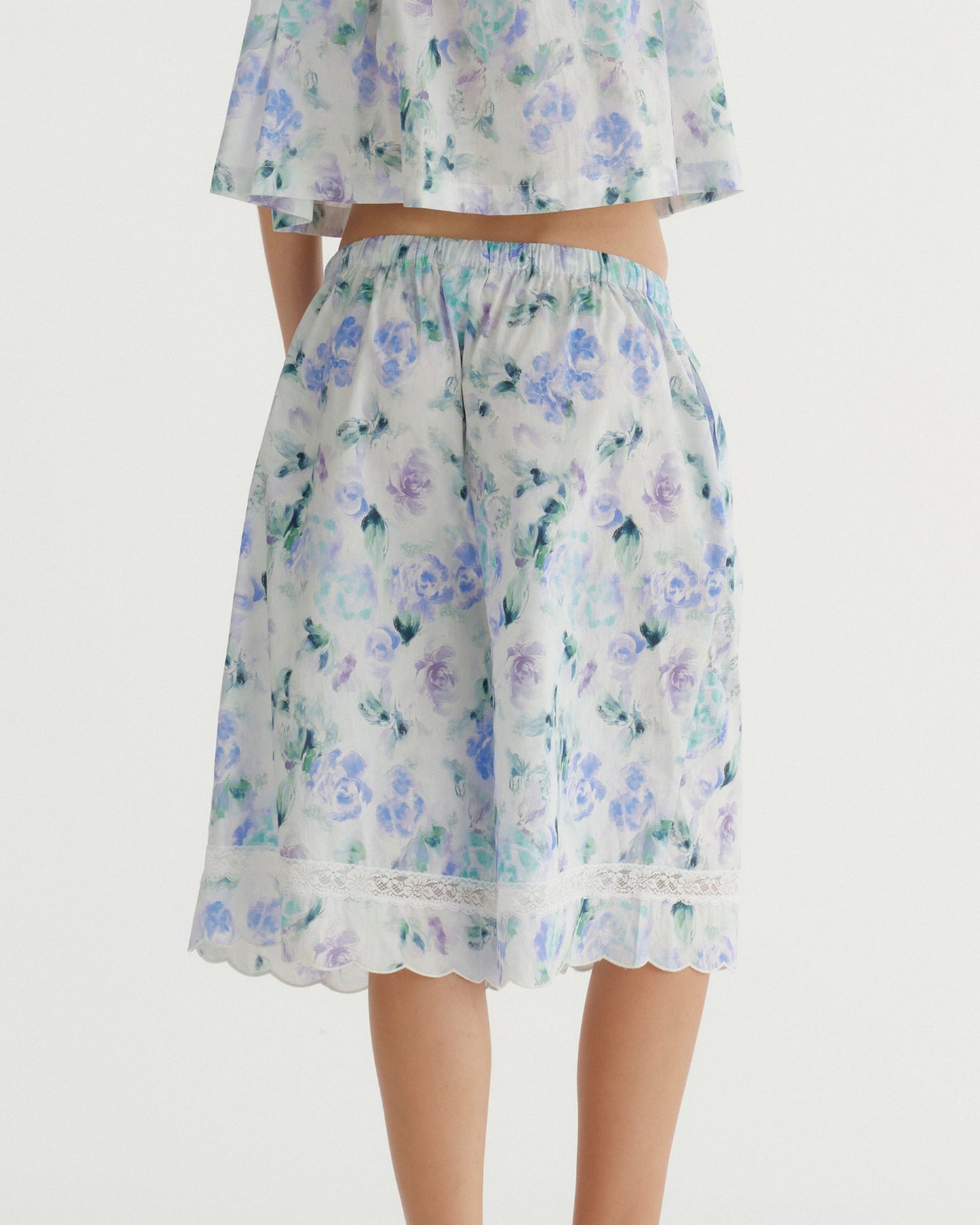 BLUE FLORAL BERMUDA SHORTS