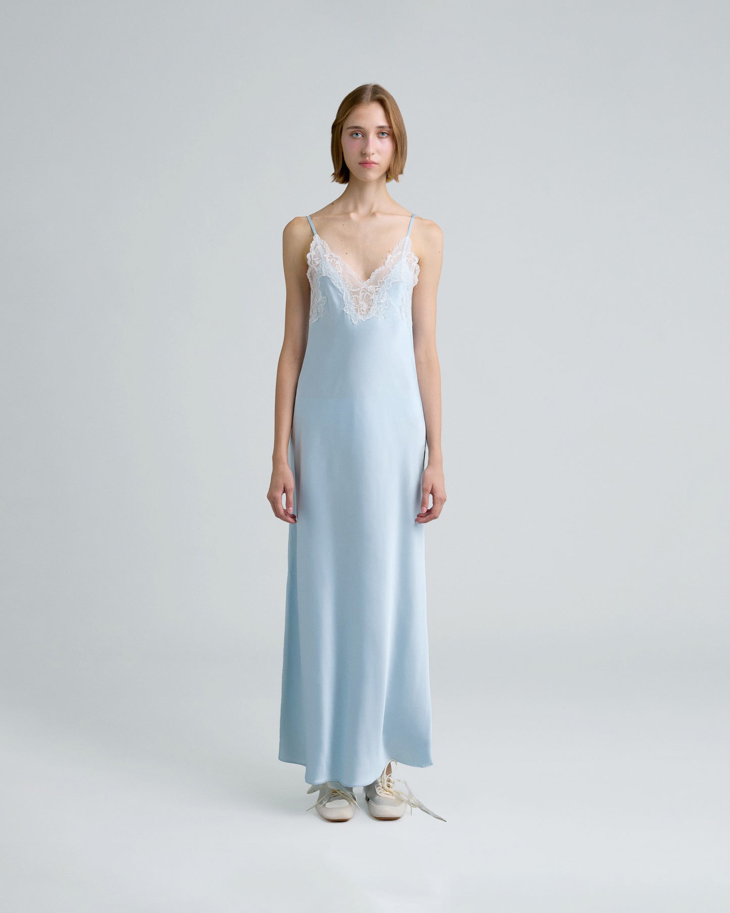 C BELLA SATIN MAXI DRESS (BLUE)