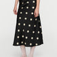 BLACK POLKA DOT MIDI SKIRT